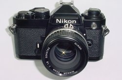 Nikon FE 35mm Film SLR Manual Camera with Nikon 50mm F/1.8 NIKKOR AIs Lens - Black