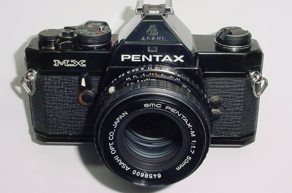 Pentax MX 35mm Film SLR Manual Camera with Pentax-M 50mm F/1.7 SMC Lens in Black