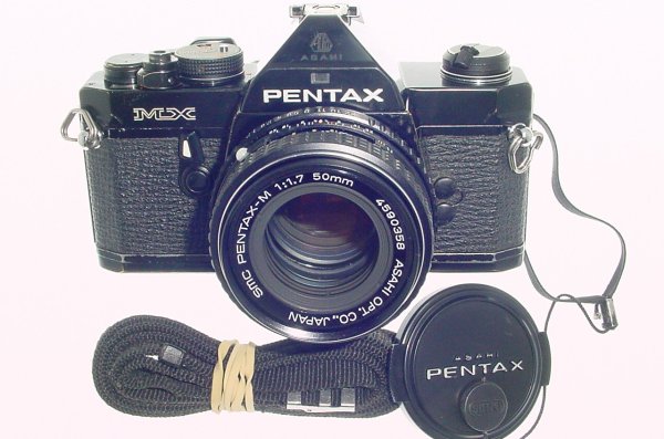 Pentax MX 35mm Film SLR Manual Camera with Pentax-M 50mm F/1.7 SMC Lens in Black