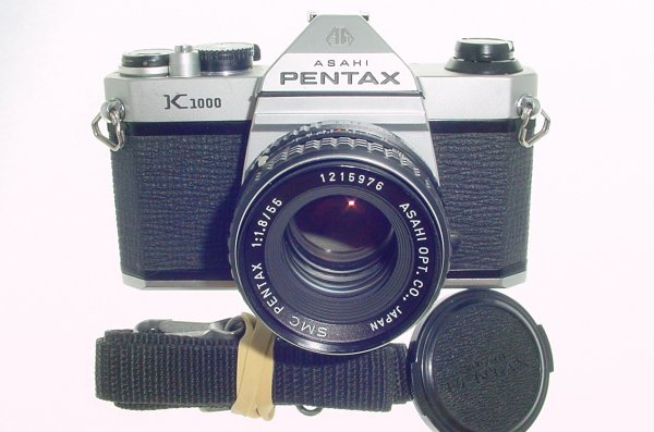 Pentax K1000 35mm Film SLR Manual Camera with Pentax 55mm F/1.8 SMC Lens