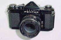 Pentax S1a ASAHI 35mm SLR Film Manual Camera + Super-Takumar 55mm F/2 Lens - Black