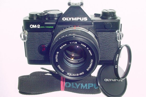 Olympus OM-2 Spot/Program 35mm Film SLR Manual Camera + 50mm f/1.8 Zuiko Lens