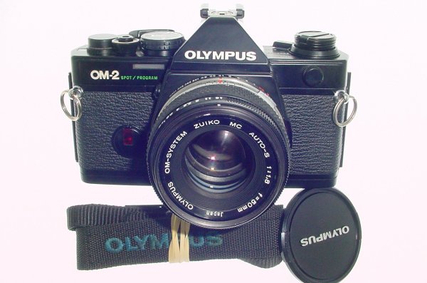 Olympus OM-2 Spot/Program 35mm Film SLR Manual Camera + 50mm f/1.8 Zuiko Lens