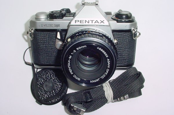 Pentax ME Super 35mm Film Manual SLR Camera with Pentax-M 50mm F/2 smc Lens