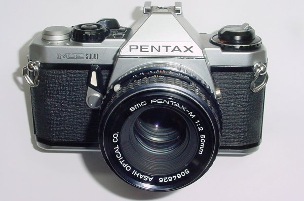 Pentax ME Super 35mm Film Manual SLR Camera with Pentax-M 50mm F/2 smc Lens