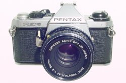 Pentax ME Super 35mm Film Manual SLR Camera + Pentax-M 50mm f/2 smc Lens