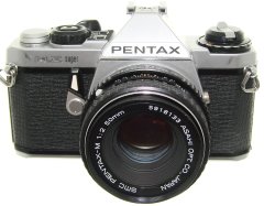 Pentax ME Super 35mm Film Manual SLR Camera + Pentax-M 50mm f/2 smc Lens