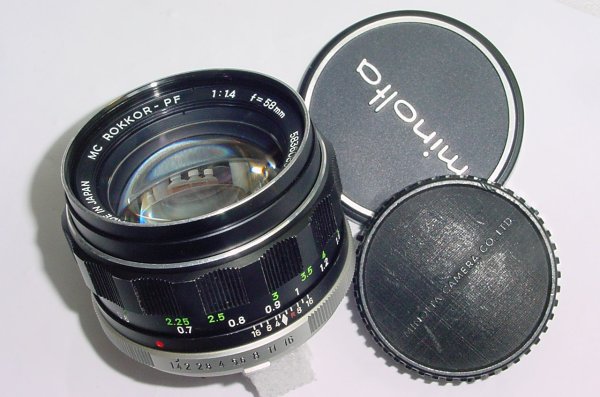 MINOLTA 58mm F/1.4 MC ROKKOR - PF Manual Focus Standard Lens