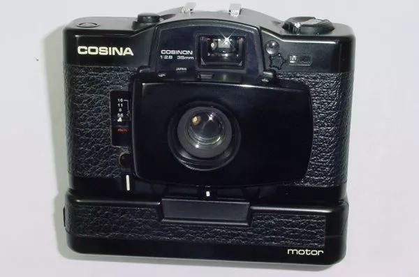COSINA CX-2 35mm Film Manual Camera 35/2.8 Lens with Motor Drive