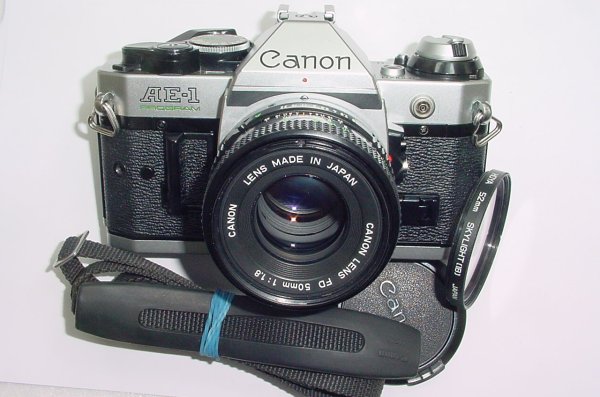 Canon AE-1 Program 35mm SLR Film Manual Camera with Canon 50mm F/1.8 FD Lens