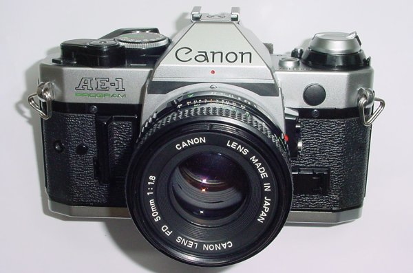 Canon AE-1 Program 35mm SLR Film Manual Camera with Canon 50mm F/1.8 FD Lens