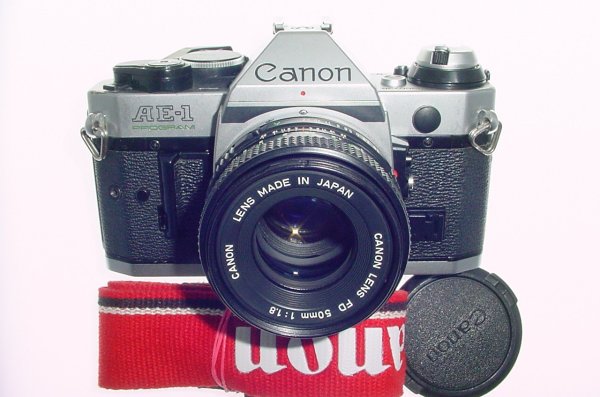 Canon AE-1 Program 35mm SLR Film Manual Camera with Canon 50mm F/1.8 FD Lens