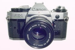 Canon AE-1 Program 35mm SLR Film Manual Camera with Canon 50mm F/1.8 FD Lens
