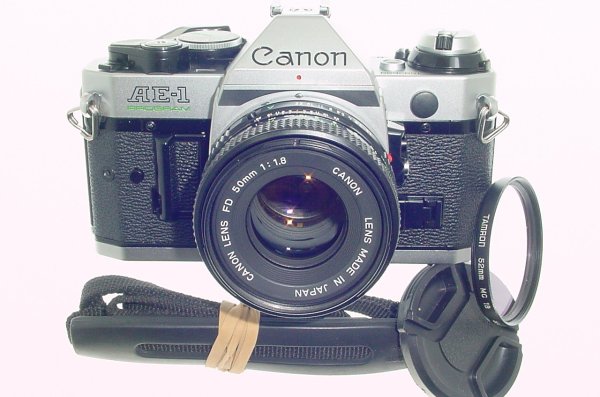 Canon AE-1 Program 35mm SLR Film Manual Camera with Canon 50mm F/1.8 FD Lens