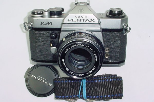 Pentax KM 35mm Film SLR Manual Camera + Pentax-M 50mm F/1.7 SMC Lens
