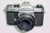 Pentax KM 35mm Film SLR Manual Camera + Pentax-M 50mm F/1.7 SMC Lens