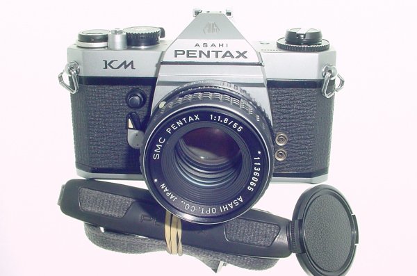 Pentax KM 35mm Film SLR Manual Camera + Pentax-M 55mm F/1.8 SMC Lens