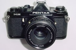 Pentax ME 35mm Film Manual SLR Camera with Pentax-M 135mm F/3.5 SMC Lens in Black