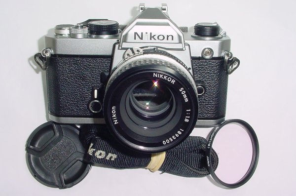 Nikon FM 35mm Film SLR Manual Camera with Nikon 50/1.8 AI Nikkor Lens