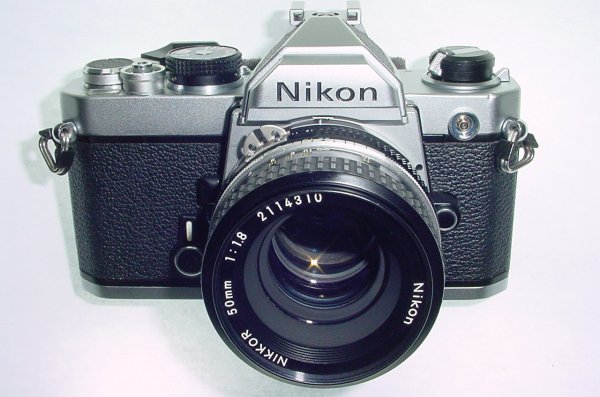 Nikon FM 35mm Film SLR Manual Camera with Nikon 50/1.8 AI Nikkor Lens