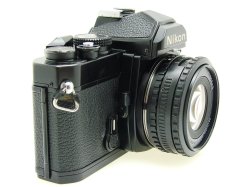 Nikon FM 35mm Film SLR Manual Camera + Nikon 50/1.8 Series E Pancake Lens