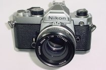 Nikon FM 35mm Film SLR Manual Camera with Nikon 50/1.8 AI Nikkor Lens