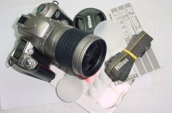 Nikon F75 35mm Film SLR Camera with Nikon 28-100mm f3.5-5.6 G Zoom Lens - Silver