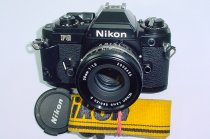 Nikon FG 35mm Film SLR Manual Camera with Nikon 50mm F/1.8 Series E Lens in Black