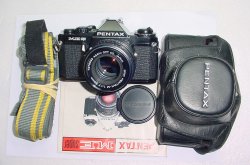 Pentax ME Super 35mm Film manual SLR Camera with Pentax M 50mm f/1.7 smc Lens - Black