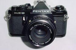 Pentax ME Super 35mm Film manual SLR Camera + Pentax-M 50/1.7 smc Lens in Black