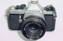 Pentax MV 1 35mm Film SLR Camera with Pentax-M 50mm F/2 SMC Lens in Silver
