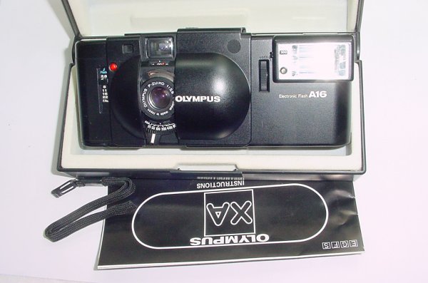 Olympus XA 35mm Film Rangefinder Camera with F.Zuiko 35mm F/2.8 Lens + A16 Flash