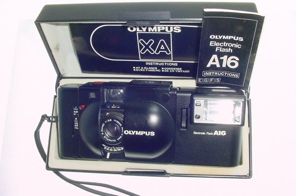 Olympus XA 35mm Film Rangefinder Camera with F.Zuiko 35mm F/2.8 Lens + A16 Flash