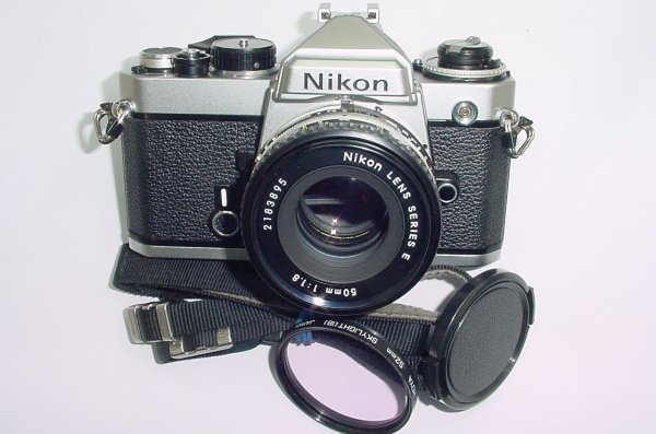 Nikon FE 35mm Film SLR Manual Camera with Nikon 50mm F/1.8 Series E AIs Lens