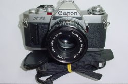 Canon AV-1 35mm Film SLR Manual Camera with Canon 50mm F/1.8 FD Lens