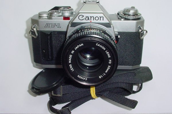 Canon AV-1 35mm Film SLR Manual Camera with Canon 50mm F/1.8 FD Lens