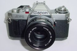 Canon AV-1 35mm Film SLR Manual Camera with Canon 50mm F/1.8 FD Lens