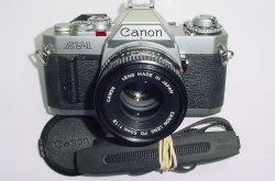 Canon AV-1 35mm Film SLR Manual Camera with Canon 50mm F/1.8 FD Lens