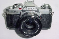Canon AV-1 35mm Film SLR Manual Camera with Canon 50mm F/1.8 FD Lens