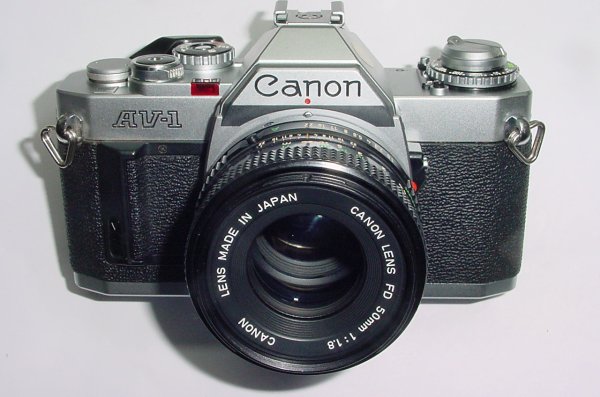 Canon AV-1 35mm Film SLR Manual Camera with Canon 50mm F/1.8 FD Lens