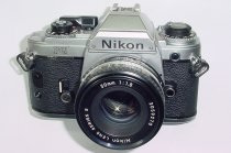 Nikon FG 35mm Film SLR Manual Camera with Nikon 50mm F/1.8 Series E Lens