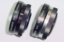 YASHICA ELECTRO 35 YASHIKOR AUX. WIDE ANGLE F4 + AUX. TELEPHOTO F4 LENSES KIT