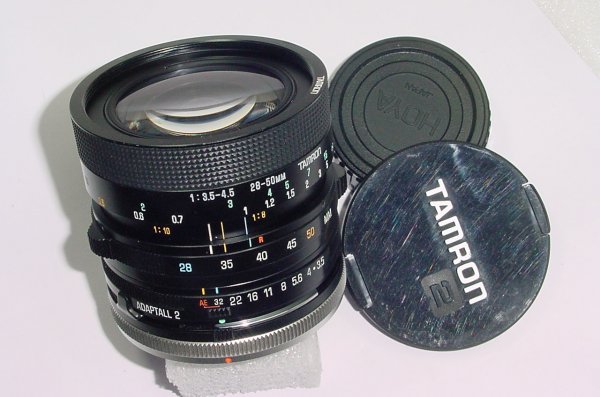 Tamron 28-50mm F/3.5-4.5 CF Macro Adaptall 2 Manual Focus Zoom Lens + Canon FD