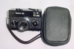 Rollei 35 35mm Film Manual Camera with Tessar 40mm F/3.5 Lens - Black